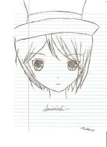 Rating: Safe Score: 0 Tags: 1girl artist_name blush dated eyebrows_visible_through_hair face hat image looking_at_viewer monochrome short_hair signature simple_background sketch solo souseiseki white_background User: admin