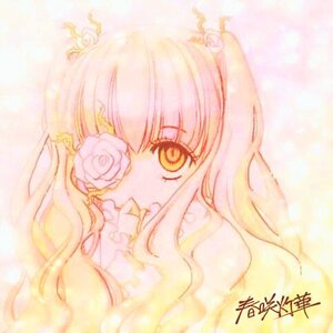 Rating: Safe Score: 0 Tags: 1girl bangs flower hair_flower hair_ornament image kirakishou long_hair looking_at_viewer pink_flower pink_hair pink_rose portrait rose solo white_rose yellow_eyes User: admin