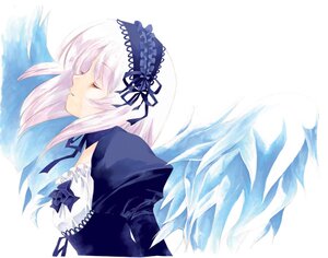 Rating: Safe Score: 0 Tags: 1girl auto_tagged bangs black_ribbon black_wings closed_eyes closed_mouth detached_collar dress flower frilled_sleeves frills hairband image long_hair long_sleeves profile puffy_sleeves ribbon rose silver_hair simple_background solo suigintou upper_body white_background wings User: admin