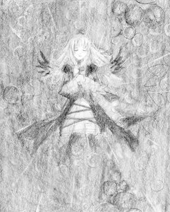 Rating: Safe Score: 0 Tags: 1girl closed_eyes graphite_(medium) greyscale image long_hair monochrome solo suigintou traditional_media User: admin