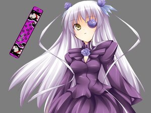 Rating: Safe Score: 0 Tags: 1girl barasuishou dress eyepatch flower image long_hair silver_hair solo very_long_hair yellow_eyes User: admin