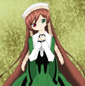 Rating: Safe Score: 0 Tags: 1girl brown_hair dress frills green_dress green_eyes hat head_scarf heterochromia image long_hair long_sleeves looking_at_viewer red_eyes solo standing suiseiseki twintails very_long_hair User: admin