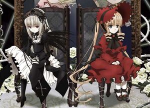 Rating: Safe Score: 0 Tags: 2girls auto_tagged blonde_hair boots bow dress flower frills image long_hair long_sleeves looking_at_viewer multiple_girls pair photo red_dress rose shinku sitting standing suigintou twintails wings User: admin