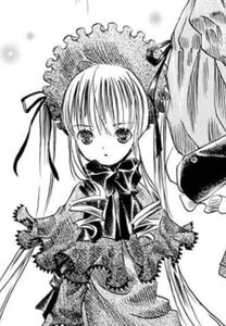 Rating: Safe Score: 0 Tags: 1girl bowtie dress frills greyscale image long_hair long_sleeves looking_at_viewer monochrome shinku simple_background solo suigintou twintails very_long_hair white_background User: admin