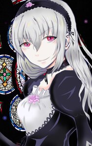 Rating: Safe Score: 0 Tags: 1girl auto_tagged black_dress choker dress flower gothic_lolita hairband image juliet_sleeves lolita_fashion long_hair long_sleeves looking_at_viewer pink_eyes puffy_sleeves silver_hair smile solo suigintou User: admin