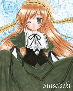 Rating: Safe Score: 0 Tags: 1girl ;d blush dress frills green_dress green_eyes image long_hair long_sleeves looking_at_viewer one_eye_closed open_mouth smile solo suiseiseki very_long_hair User: admin