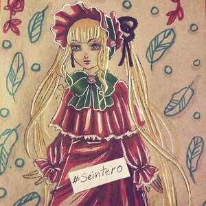 Rating: Safe Score: 0 Tags: 1girl blonde_hair blue_eyes bonnet bow capelet dress flower image long_hair long_sleeves looking_at_viewer marker_(medium) photo pink_flower red_dress ribbon rose shinku solo traditional_media very_long_hair User: admin