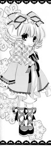 Rating: Safe Score: 0 Tags: 1girl blush bow dress drill_hair frills greyscale hair_bow hair_ribbon hinaichigo image kagiyama_hina long_hair looking_at_viewer monochrome ribbon smile solo standing User: admin