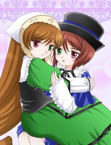 Rating: Safe Score: 0 Tags: 2girls blue_dress brown_hair dress frills green_dress green_eyes hat head_scarf heterochromia image long_hair long_sleeves looking_at_viewer multiple_girls pair red_eyes short_hair siblings sisters souseiseki suiseiseki top_hat twins very_long_hair User: admin