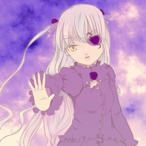 Rating: Safe Score: 0 Tags: 1girl barasuishou dress frills image long_hair long_sleeves looking_at_viewer purple_background purple_dress purple_theme solo upper_body very_long_hair yellow_eyes User: admin