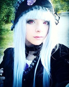 Rating: Safe Score: 0 Tags: 1girl bangs closed_mouth eyelashes flower gothic_lolita lips long_hair looking_at_viewer outdoors pink_eyes purple_eyes rose solo suigintou upper_body white_hair User: admin