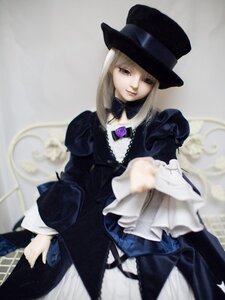 Rating: Safe Score: 0 Tags: 2girls blonde_hair blurry depth_of_field doll dress frills hat long_hair long_sleeves looking_at_viewer multiple_girls photo rose smile solo solo_focus standing suigintou top_hat User: admin