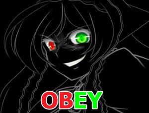 Rating: Safe Score: 0 Tags: 1boy crazy_eyes glowing glowing_eyes green_eyes image looking_at_viewer monochrome red_eyes smile solo spot_color suiseiseki User: admin