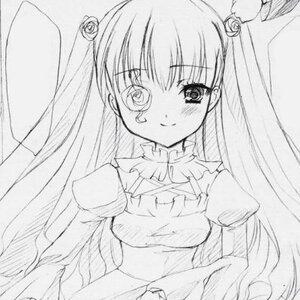 Rating: Safe Score: 0 Tags: 1girl blush flower greyscale image kirakishou lineart long_hair looking_at_viewer monochrome rose smile solo User: admin