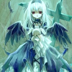 Rating: Safe Score: 0 Tags: 1girl bird black_wings detached_collar dress feathered_wings feathers frills hairband image long_hair long_sleeves looking_at_viewer red_eyes ribbon solo suigintou white_hair wings User: admin