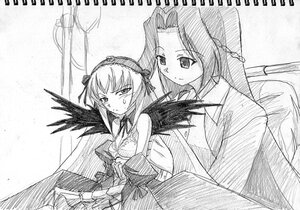 Rating: Safe Score: 0 Tags: 2girls blush dress flower frills greyscale hairband image kakizaki_megu long_hair long_sleeves looking_at_viewer monochrome multiple_girls rose solo suigintou very_long_hair wings User: admin