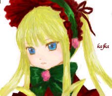 Rating: Safe Score: 0 Tags: 1girl blonde_hair blue_eyes bow bowtie face hat image long_hair looking_at_viewer plaid shinku simple_background solo white_background User: admin
