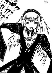 Rating: Safe Score: 0 Tags: 1girl dress greyscale hairband image lolita_hairband long_hair long_sleeves looking_at_viewer monochrome open_mouth solo suigintou wings User: admin