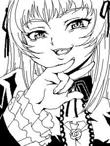 Rating: Safe Score: 0 Tags: 1girl bangs commentary_request greyscale hijiri_byakuren image kasanui laughing long_hair long_sleeves looking_at_viewer lowres monochrome oekaki rozen_maiden solo suigintou transparent_background upper_body User: admin