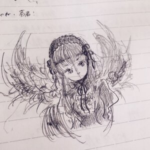 Rating: Safe Score: 0 Tags: 1girl flower frills hairband image long_hair looking_at_viewer monochrome rose sketch solo suigintou traditional_media upper_body wings User: admin