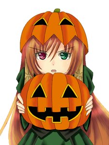 Rating: Safe Score: 0 Tags: 1girl bat candy halloween halloween_costume happy_halloween heterochromia hood image jack-o'-lantern lantern long_hair open_mouth pumpkin pumpkin_hair_ornament red_eyes simple_background solo squiggle suiseiseki trick_or_treat white_background User: admin