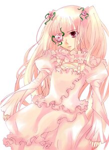 Rating: Safe Score: 0 Tags: 1girl blonde_hair dress expressionless flower frills image kirakishou long_hair long_sleeves looking_at_viewer pink_eyes pink_hair pink_rose puffy_sleeves rose simple_background solo very_long_hair white_background User: admin