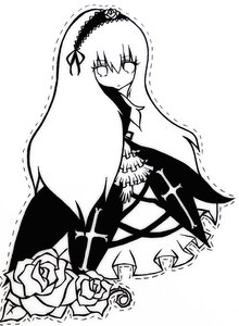 Rating: Safe Score: 0 Tags: 1girl black_wings dress flower greyscale hairband image long_hair long_sleeves monochrome ribbon rose simple_background solo suigintou trembling white_background white_rose wings User: admin