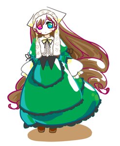 Rating: Safe Score: 0 Tags: 1girl brown_hair dress frills full_body green_dress heterochromia image long_hair long_sleeves looking_at_viewer red_eyes solo standing suiseiseki very_long_hair User: admin