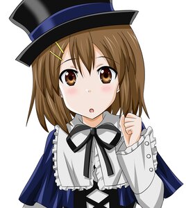 Rating: Safe Score: 0 Tags: 1girl :o black_ribbon blush brown_eyes brown_hair commentary_request hair_ornament hairclip hat highres hirasawa_yui image k-on! long_sleeves looking_at_viewer ribbon rozen_maiden short_hair solo souseiseki striped takumi_(rozen_garten) top_hat upper_body white_background User: admin