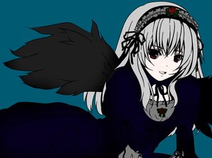 Rating: Safe Score: 0 Tags: 1girl akina_(schism) bad_id bad_pixiv_id black_dress black_wings blue_background colorized dress flower frills grey_hair hairband highres image juliet_sleeves long_hair long_sleeves looking_at_viewer puffy_sleeves red_eyes rose rozen_maiden silver_hair simple_background solo suigintou touin_(mercury) wings User: admin