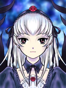 Rating: Safe Score: 0 Tags: 1girl black_ribbon closed_mouth collarbone detached_collar flower frills hairband image lolita_fashion lolita_hairband long_hair looking_at_viewer red_flower red_rose ribbon rose silver_hair solo suigintou upper_body wings User: admin