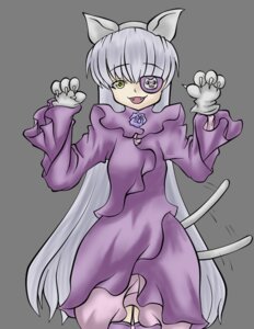 Rating: Safe Score: 0 Tags: 1girl animal_ears barasuishou cat_ears cat_tail claws dress eyepatch image long_hair looking_at_viewer monster_girl open_mouth paws smile solo striped tail User: admin
