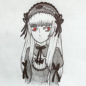 Rating: Safe Score: 0 Tags: 1girl bangs closed_mouth dress eyebrows_visible_through_hair frills grey_background hairband image long_hair long_sleeves looking_at_viewer monochrome neck_ribbon red_eyes ribbon solo suigintou upper_body User: admin