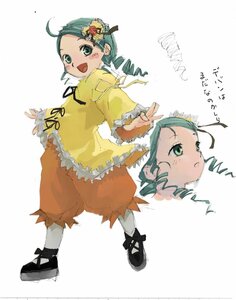 Rating: Safe Score: 0 Tags: 1girl black_footwear blush drill_hair full_body green_eyes green_hair hair_ornament image kanaria long_sleeves looking_at_viewer open_mouth ringlets shoes simple_background smile solo standing twin_drills white_background white_legwear User: admin