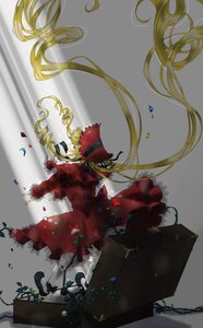Rating: Safe Score: 0 Tags: 1girl absurdly_long_hair blonde_hair dress floating_hair flower image long_hair long_sleeves petals red_dress rose shinku solo twintails very_long_hair User: admin