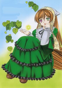 Rating: Safe Score: 0 Tags: 1girl :o brown_hair dress frills green_dress green_eyes heterochromia image leaf long_hair long_sleeves open_mouth plant red_eyes solo suiseiseki very_long_hair User: admin
