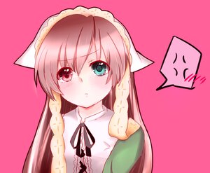Rating: Safe Score: 0 Tags: 1girl :< anger_vein bad_id bad_pixiv_id blue_eyes blush braid brown_hair green_eyes heterochromia image long_hair looking_at_viewer pink_background pink_hair red_eyes renga_ex ribbon rozen_maiden simple_background solo speech_bubble suiseiseki upper_body User: admin