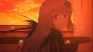 Rating: Safe Score: 0 Tags: 1girl bangs cloud evening eyebrows_visible_through_hair flower hair_between_eyes hair_flower hair_ornament image long_hair looking_at_viewer outdoors parted_lips red_eyes sky solo suigintou sunset User: admin