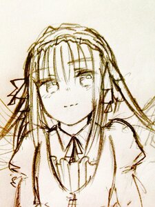 Rating: Safe Score: 0 Tags: 1girl bangs closed_mouth eyebrows_visible_through_hair hairband image jewelry looking_at_viewer monochrome sketch smile solo suigintou traditional_media upper_body User: admin