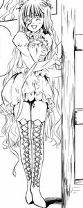 Rating: Safe Score: 0 Tags: 1girl boots closed_eyes cross-laced_footwear dress full_body greyscale image kirakishou lace-up_boots long_hair monochrome open_mouth smile solo standing thighhighs very_long_hair User: admin