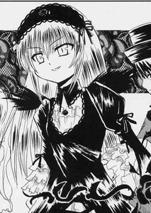 Rating: Safe Score: 0 Tags: 1girl dress frills greyscale hairband image lolita_hairband long_hair long_sleeves looking_at_viewer monochrome puffy_sleeves rose smile solo suigintou upper_body wings User: admin