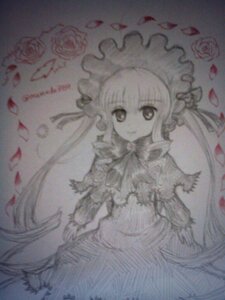 Rating: Safe Score: 0 Tags: 1girl blurry dress flower image long_hair looking_at_viewer monochrome shinku solo traditional_media very_long_hair User: admin