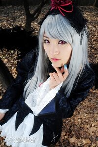 Rating: Safe Score: 0 Tags: 1girl artist_name auto_tagged bangs dress gothic_lolita hat lace lips lolita_fashion long_hair long_sleeves looking_at_viewer nail_polish realistic red_eyes solo suigintou upper_body User: admin