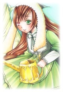 Rating: Safe Score: 0 Tags: 1girl brown_hair dress frills green_dress green_eyes heterochromia holding image long_hair long_sleeves looking_at_viewer red_eyes simple_background smile solo suiseiseki very_long_hair watering_can User: admin