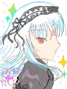 Rating: Safe Score: 0 Tags: 1girl bangs black_ribbon closed_mouth dress eyebrows_visible_through_hair frills hairband image lolita_hairband long_hair looking_at_viewer profile red_eyes ribbon rose simple_background solo sparkle suigintou white_background User: admin