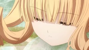 Rating: Safe Score: 0 Tags: 1girl bangs blonde_hair blunt_bangs close-up closed_eyes closed_mouth eyebrows_visible_through_hair face image long_hair shinku solo User: admin