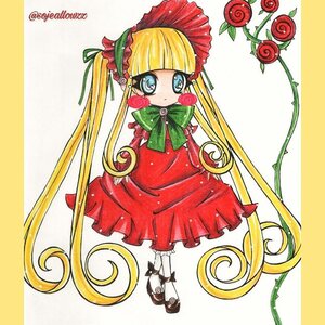 Rating: Safe Score: 0 Tags: 1girl bangs blonde_hair blue_eyes bonnet bow bowtie dress flower full_body green_bow image long_hair long_sleeves looking_at_viewer marker_(medium) pantyhose pink_rose red_dress red_flower red_rose rose shinku shoes simple_background solo traditional_media twintails underwear very_long_hair User: admin