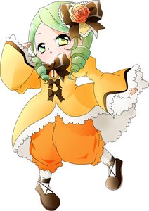 Rating: Safe Score: 0 Tags: 1girl bloomers bow dress drill_hair flower full_body green_eyes green_hair hat image kanaria long_sleeves puffy_pants ribbon rose sleeves_past_wrists solo striped wide_sleeves User: admin