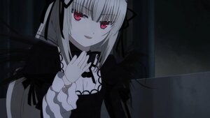 Rating: Safe Score: 0 Tags: 1girl auto_tagged bangs black_dress black_ribbon black_wings breasts cleavage detached_collar dress eyebrows_visible_through_hair hair_ribbon image long_hair long_sleeves looking_at_viewer open_mouth red_eyes ribbon smile solo suigintou upper_body User: admin