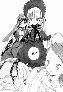 Rating: Safe Score: 0 Tags: 2girls blush bonnet bow dress frills greyscale hairband hat image long_hair long_sleeves looking_at_viewer monochrome multiple multiple_girls profile shinku smile suigintou suiseiseki tagme User: admin